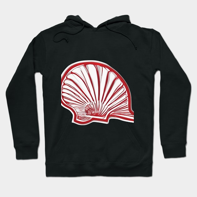 Elegant Red Scallop Shell Design No. 764 Hoodie by cornelliusy